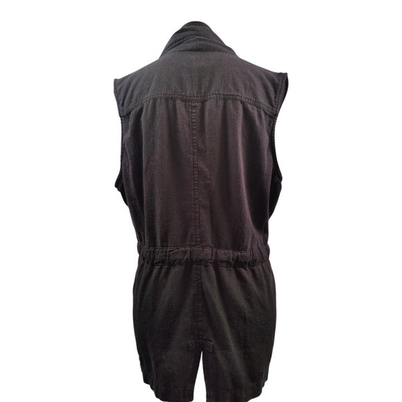 Baccini Women's Black Linen Blend Vest Jacket Size XL - Picture 3 of 5